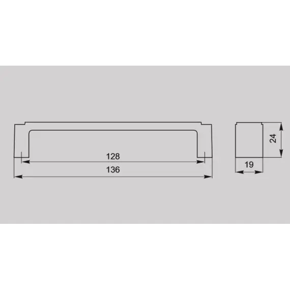 Ручка-скоба FS-040 128 Cr глянцевый (ТЗ) - 2
