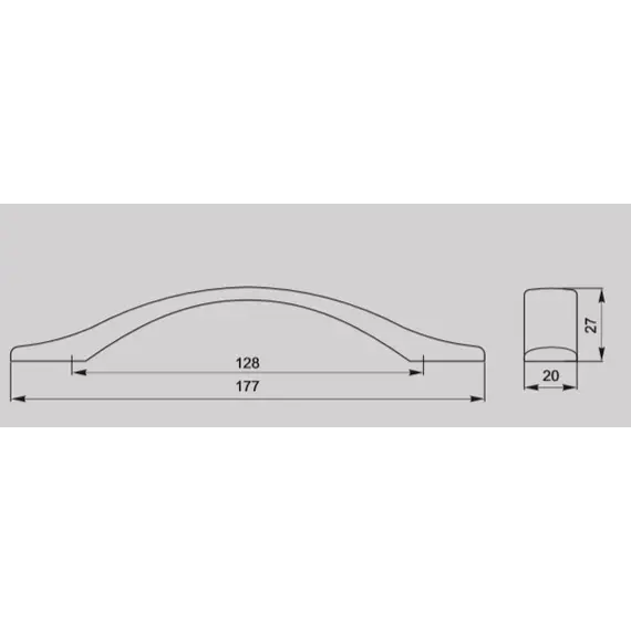 Ручка-скоба FS-065 128 Cr матовый (ТЗ) - 2