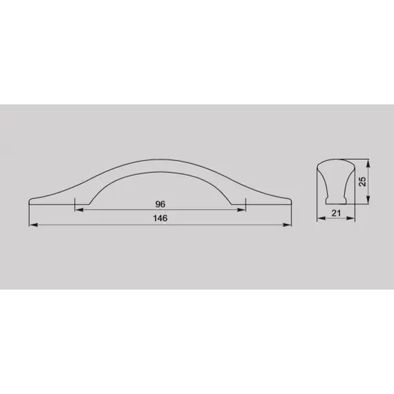 Ручка-скоба FS-078 096 серебро прованс/9003 белый матовый (ТЗ) - 2