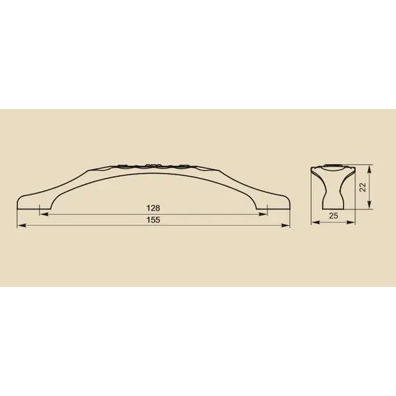 Ручка-скоба FS-128 128 бронза полированная (ТЗ) - 2