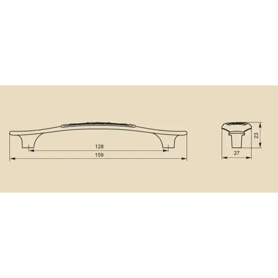 Ручка-скоба FS-129 128 бронза полированная (ТЗ) - 2