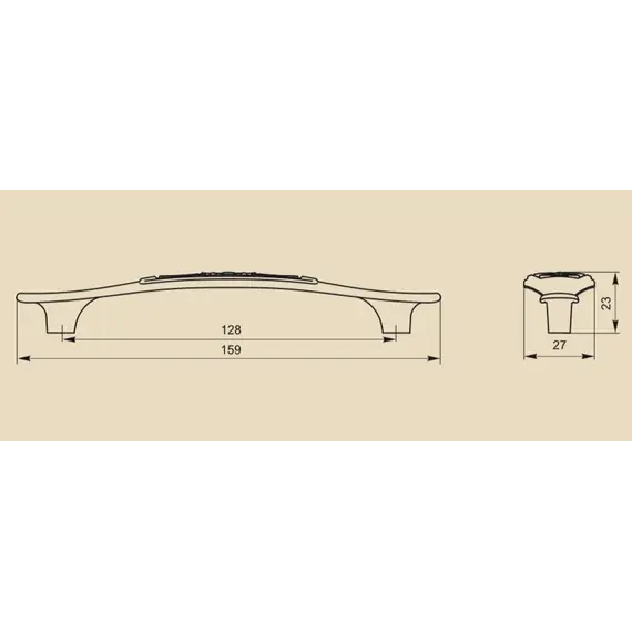 Ручка-скоба FS-129 128 олово шлифованное (ТЗ) - 2