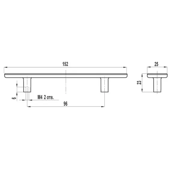 Ручка-скоба FS-124 096 бронза шлифованная - 2