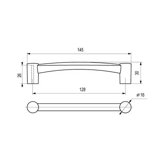 Ручка-скоба S-017 128 металлик - 2