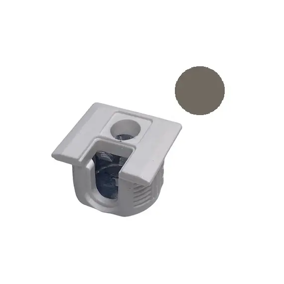 172-6973-900-46400-7006 Стяжка полкодержатель, Д20, для плиты 16мм, уст. сверху и сбоку, серо-бежевый