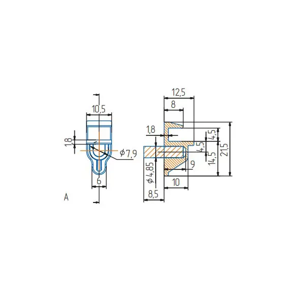 Стеклодержатель со штырем 4 мм прозрачный - 3