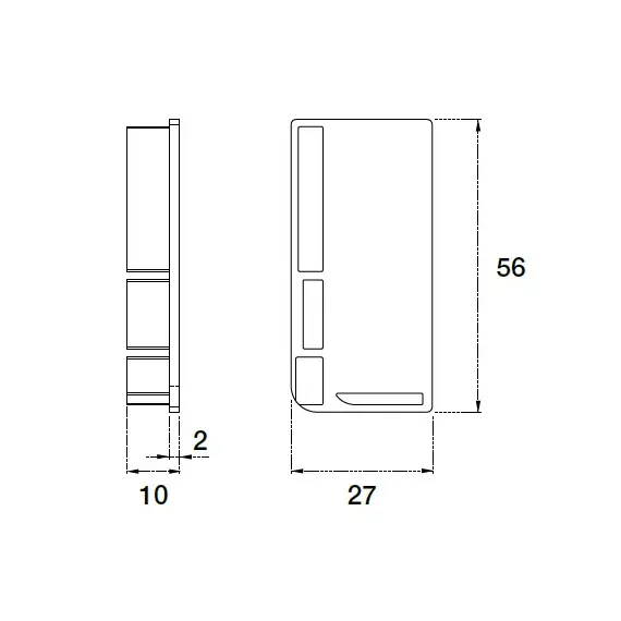 70.099.500.60.001 Комплект заглушек (лев.+пр.) закрытых (алюм.) для профиля горизонтального П-образного Gola LED - 1