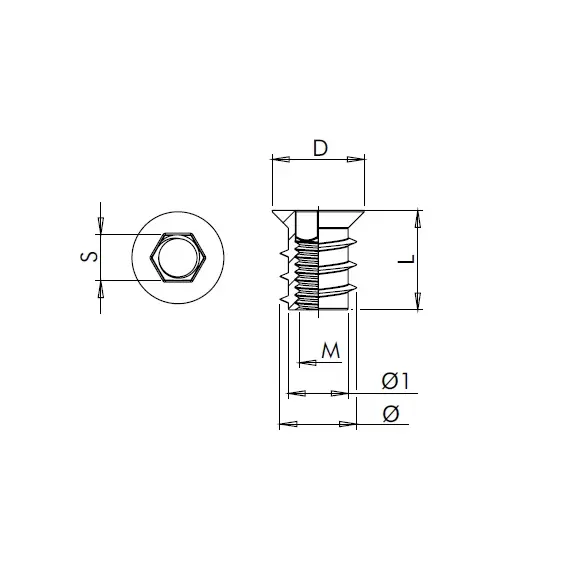 312.1020.40 Футорка метал. М10 Х 20 - 2