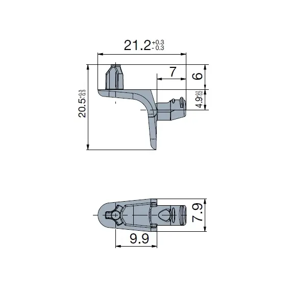 001910-959-300 Полкодержатель TeraBlack 5 мм с фиксацией - 2
