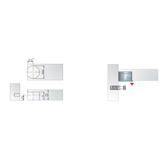 172-6387-823-44202-8003 Стяжка полкодержатель, Д20, для плиты 18мм, уст. сверху, светло-коричневый - 2