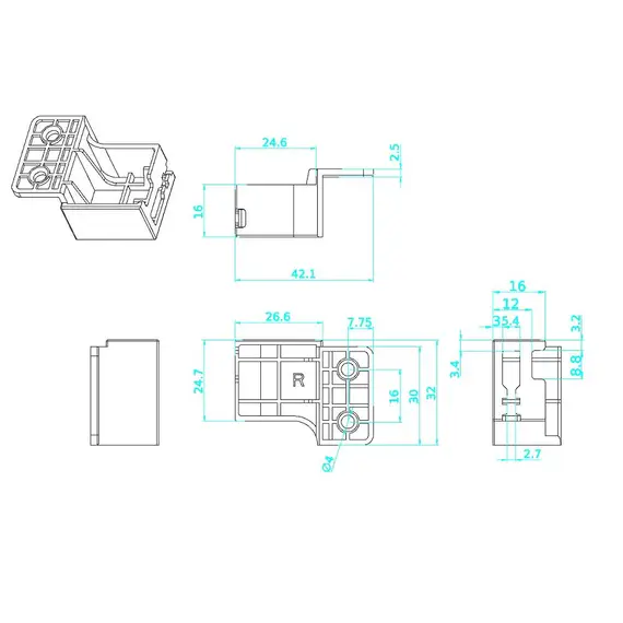 655-9935-185 Универсальный рейлинг 350 мм, комплект (2 рейлинга+2 держателя), антрацит - 6