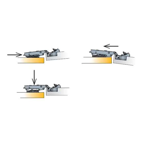 700-0LC0-650-00 Монтажная планка петли T-type F0 мм прямая, регул. эксцентрик, винты 6,3х15 мм - 14