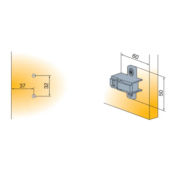 244-3651-650-00 Монтажная планка петли S-type F9 мм - 4