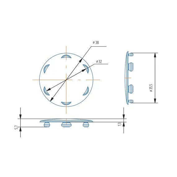 Заглушка D35мм Светло-серый - 1