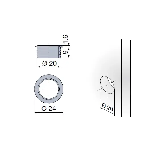 980-4845-250 Розетка Мини цилиндра замка Push Lock Mini, никель матовый (B2020119) - 4