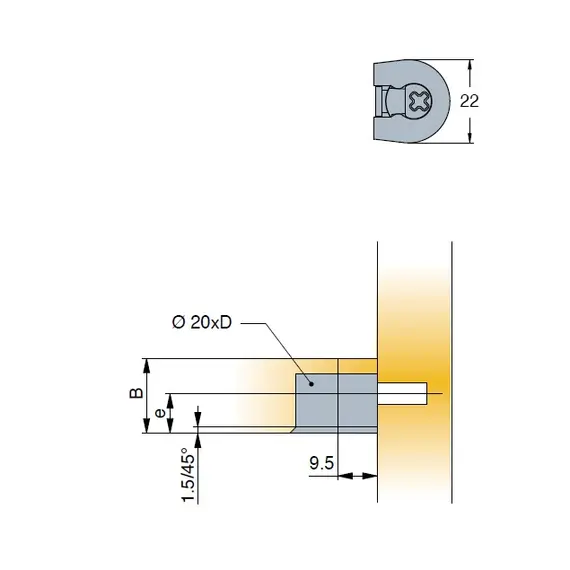 006348-877-001 Эксцентрик SYSTEM 6 Drop-on 20мм заподлицо белый - 2
