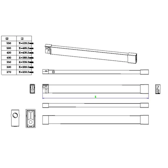 655-9945-150 Универсальный рейлинг 450 мм, комплект (2 рейлинга+2 держателя), белый - 4