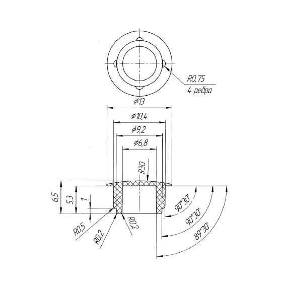 Заглушка D 10мм Белый - 2