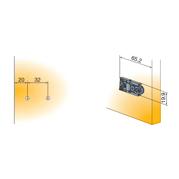 700-0LF4-650-00 Монтажная планка петли T-type F4 мм прямая, регул. эксцентрик, дюбели 5x10,5 мм - 4