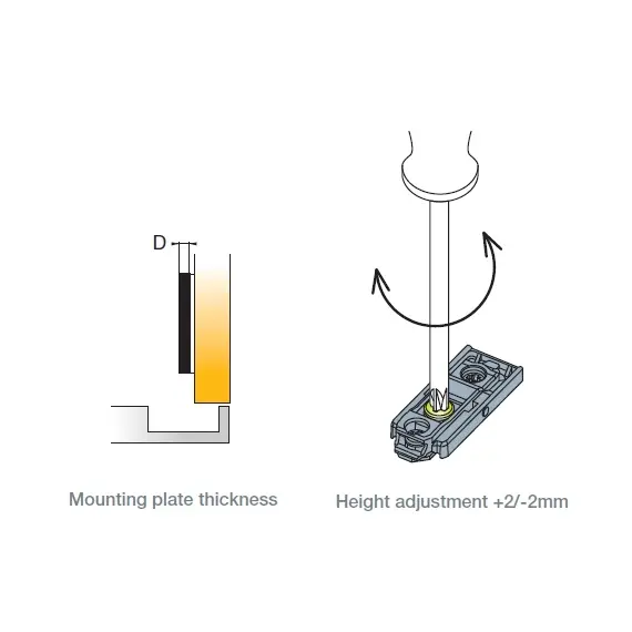 700-0LB0-650-00 Монтажная планка петли T-type F0 мм прямая, регул. эксцентрик, машинная установка - 8