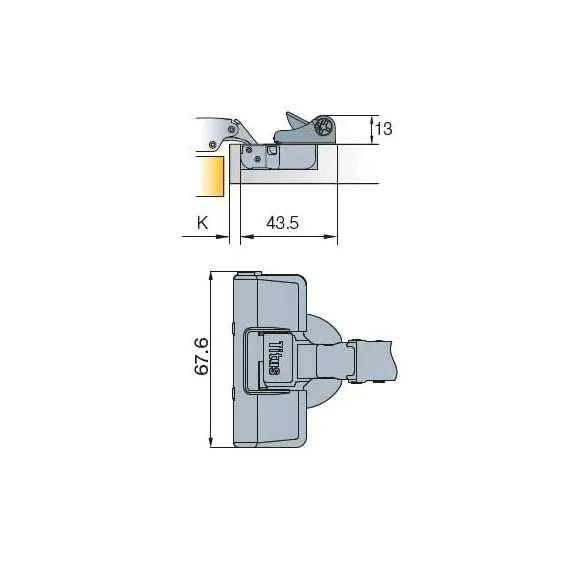 Петля мебельная Titus S-Type-I 2 90 градусов 110/48/0 мм. арт.954-0793-050-00 - 2