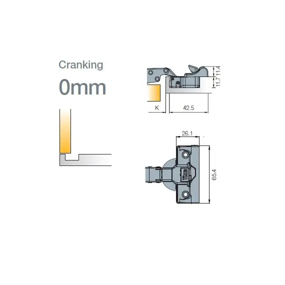 Петля мебельная Titus T-Type Noir Glissando 90 градусов с доводчиком 110/48/5 мм для машинной установки. арт.701-0BS1-668-00 - 8