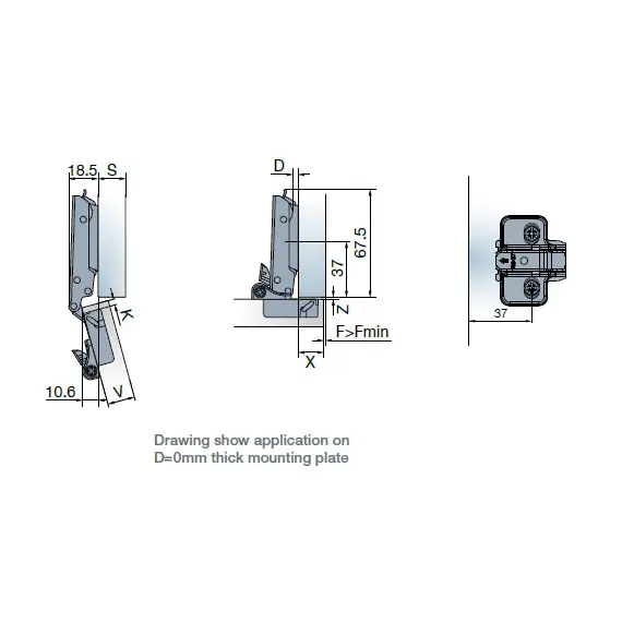 Петля T-type TeraBlack Glissando с доводчиком 110/45/0 мм и cистемой ускоренной сборки Easy-fix арт.701-0AT4-956-00 - 20