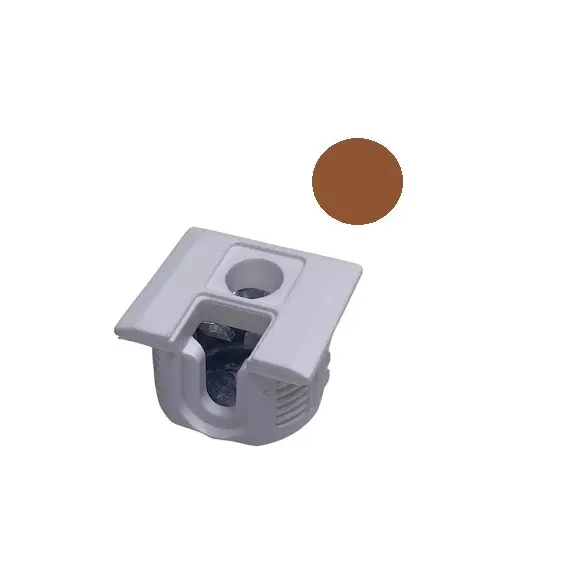 172-6973-868 Стяжка полкодержатель, Д20, для плиты 16мм, уст. сверху, светло-коричневый