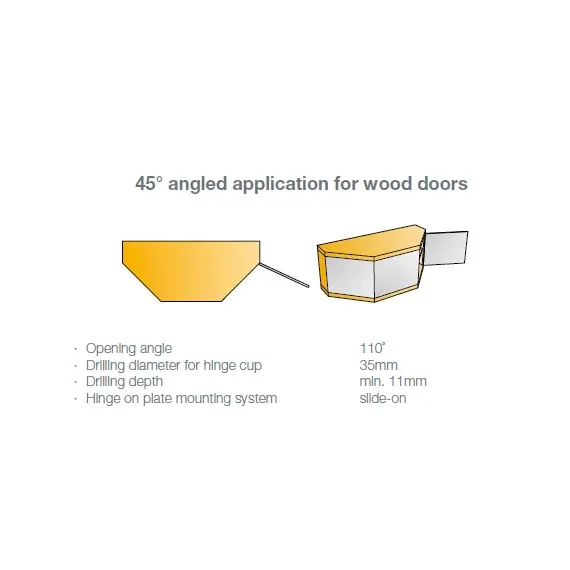 Петля B-type i3 с доводчиком Glissando угловая 45 110/52/18 мм арт.242-0H50-650-00 - 8