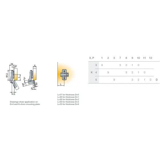 Петля мебельная Titus S-Type i3 угловая (15гр) 110/45/9 мм. арт.242-0W71-650-00 - 3