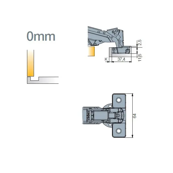 Петля T-type-i 170/48/0 мм арт.701-0ES0-054-00 - 4