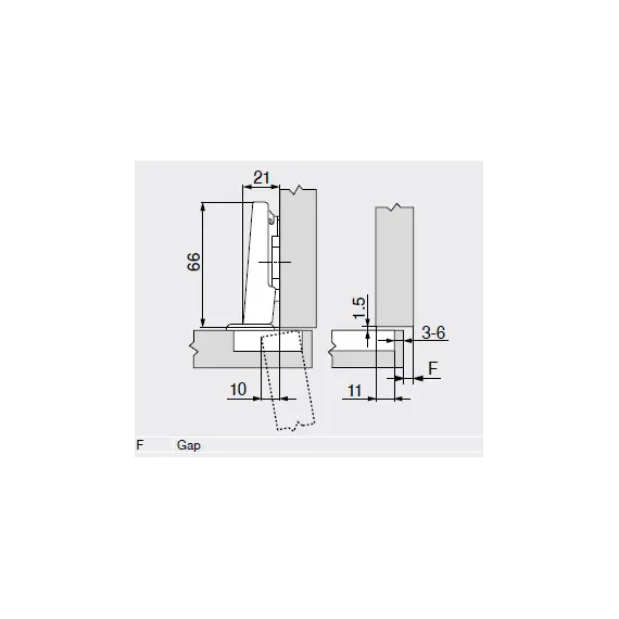 Петля Clip top Blumotion стандартная 107°, накладная, чашка петли: на шурупы, никель арт.75B1550 - 1