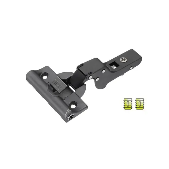 Петля мебельная Titus T-Type Noir Glissando 90 градусов с доводчиком 110/48/17 мм для машинной установки. арт.701-0DS1-668-00