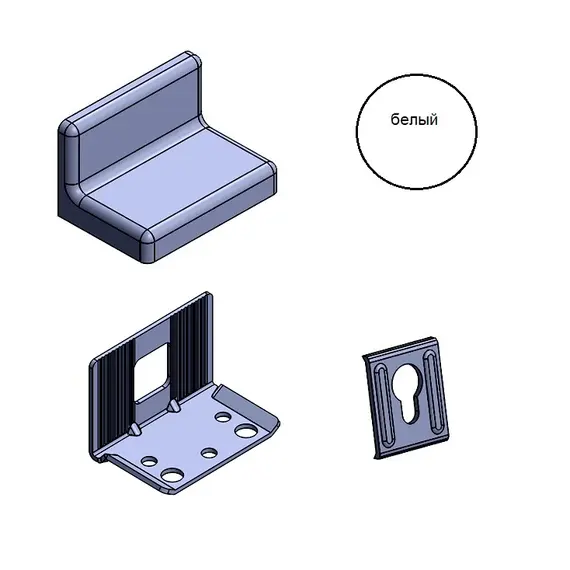 Навес шкафа без винтов белый, промупаковка арт.345.9504.01 - 2