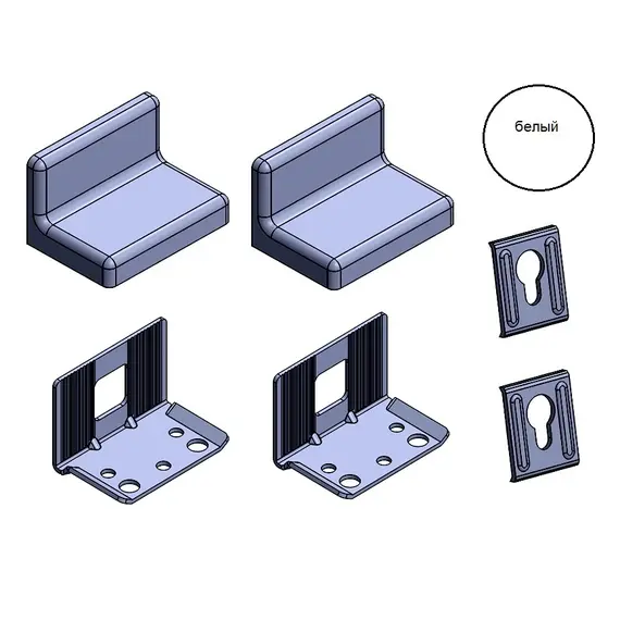 Навес мебельный, белый, индив.упаковка (2 компл) арт.345.B3.01.P2 - 4