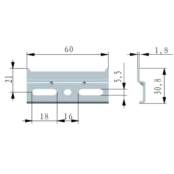 Шина 60мм, пром упаковка, сталь, цинк арт.345-632901-Z - 1
