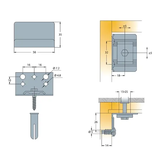 Навес шкафа с крепежом, белый, индив.упаковка арт.345.W8.01.P1 - 5