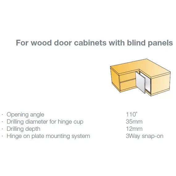 Петля мебельная Titus T-Type Glissando для фальшпанели с доводчиком 110/48/17 мм и cистемой ускоренной сборки Easy-fix Арт: 701-0D32-650-00 - 3