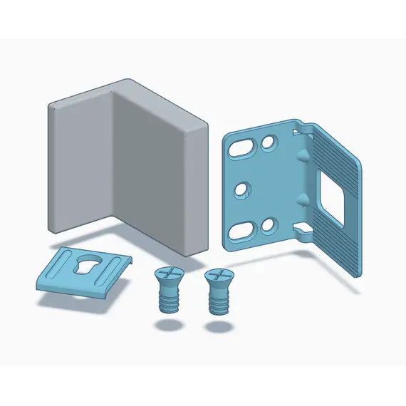 Навес 345, компл. 1шт навес, 1шт планка, 1 шт заглушка, 2шт винт, Сталь, никель арт.345-448000-K1-733
