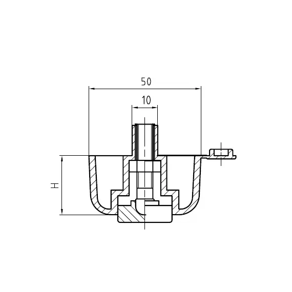 Опора регулируемая D50 x 17 мм, арт.310.1700.03 - 2