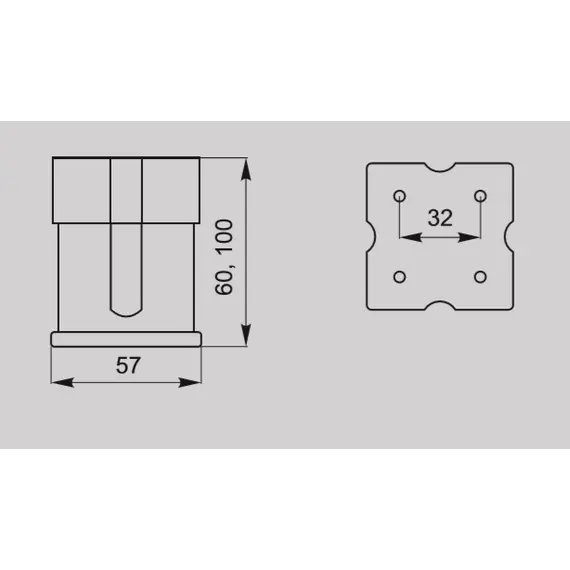 Рег. ножка-опора Н-015 060 St светлый/St светлый (ТЗ) - 3