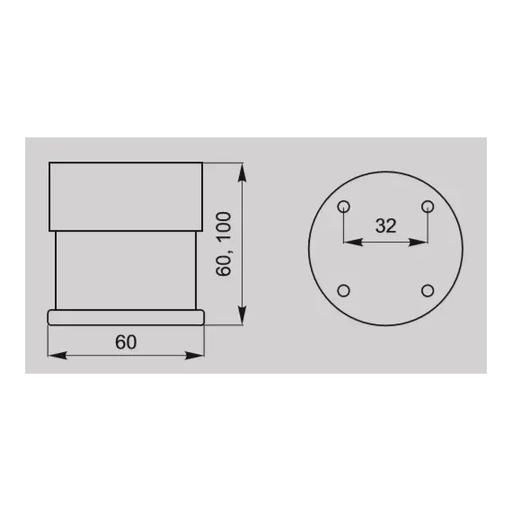 Рег. ножка-опора Н-017 100 St светлый/St светлый (ТЗ) - 2