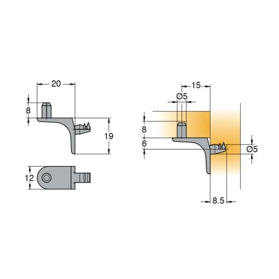 Полкодержатель угловой арт.336-3174-650-00 - 2