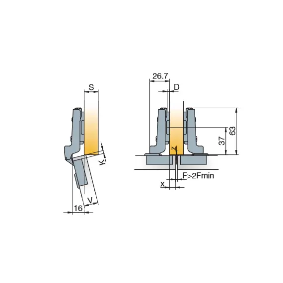 Петля мебельная Titus S-Type-i 90 градусов 110/48/9 мм. арт.954-0U81-050-ST - 17