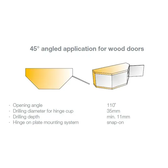 Петля мебельная Titus S-Type i3 угловая (45гр) 110/52/9 мм арт.242-0B11-650-00 - 16