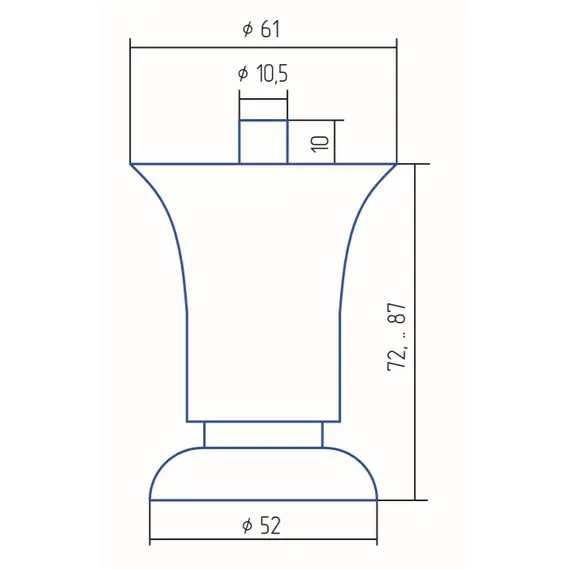 Опора регулируемая ОР 60 Р-Н никель - 3