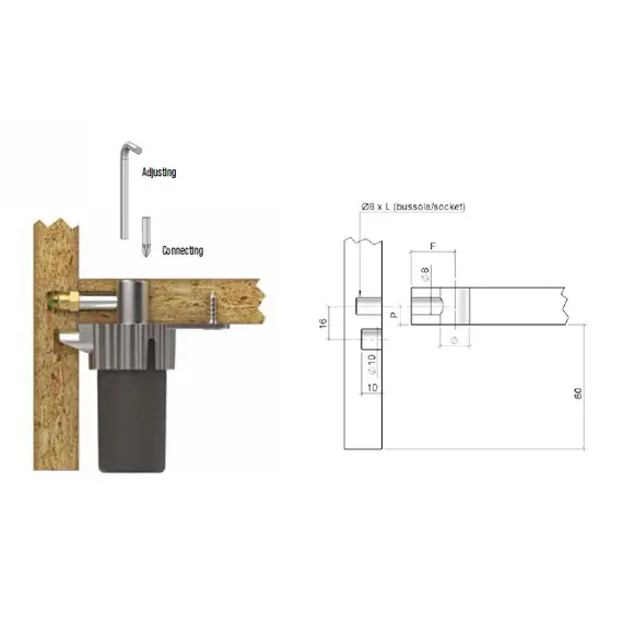 Опора регулируемая Trio 60мм d14мм арт.PI87ZZ - 8