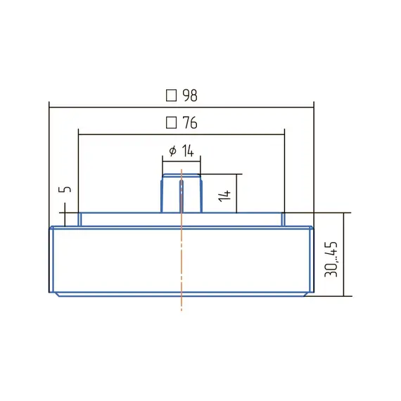 Опора квадратная регулируемая ОРК-30/100-02 коричн - 3