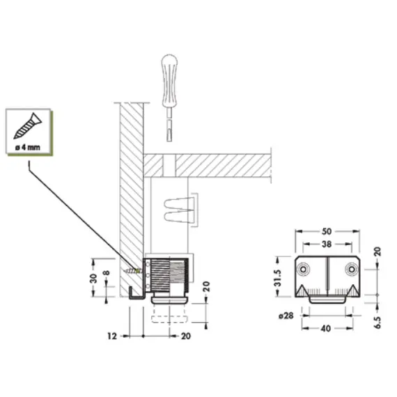 Опора регулируемая H 30 мм 07.0123.40 - 5