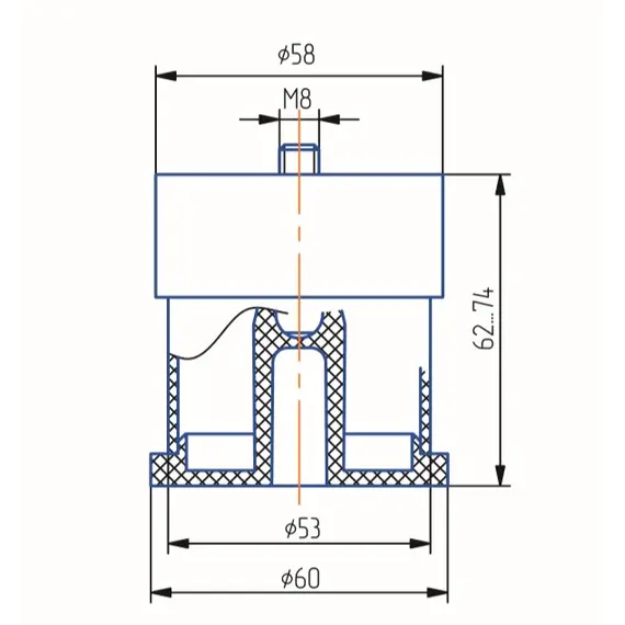 Опора регулируемая ОРВ  60-К с винтом - 2